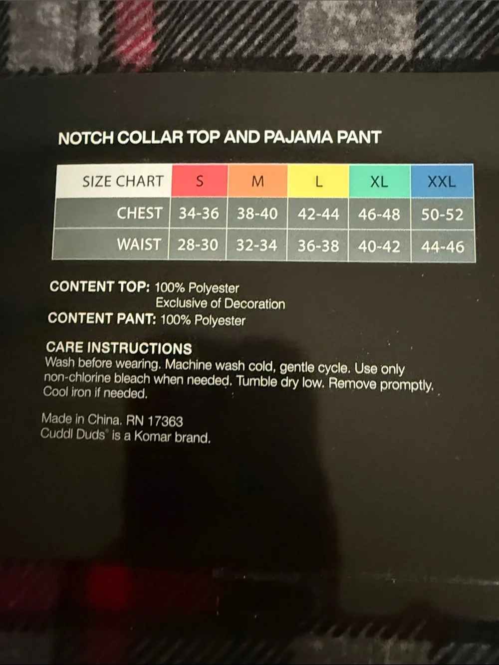 Cuddl Duds soft polyester